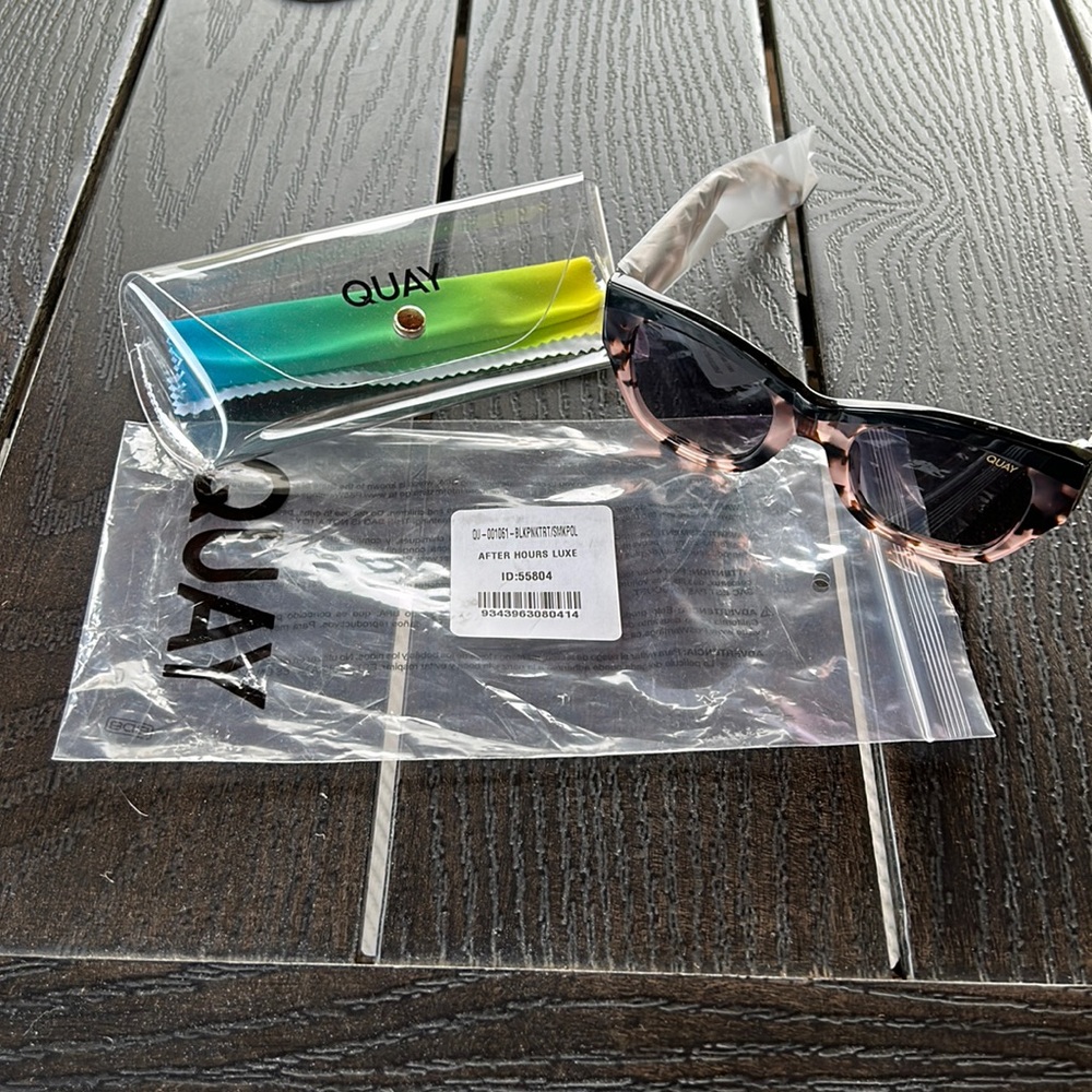 Quay Sunglasses # QU-001061 BLKPNKRT/SMKPOL After Hours Luxe